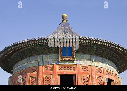 Chine Pékin Le Temple du Ciel la voûte céleste impériale détail du pavillon Banque D'Images