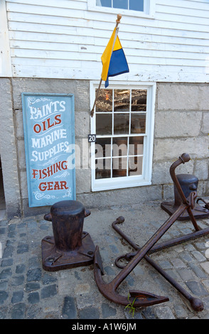 Les filets de pêche à voile Mystic Seaport Mystic Connecticut USA Banque D'Images