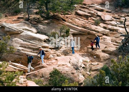 Randonnées dans Zion National Park Utah USA Banque D'Images