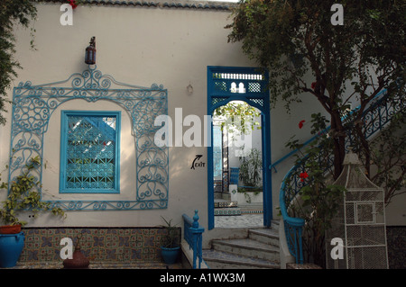 Dar el Annabi maison traditionnelle dans la ville de Sidi Bou Saïd, Tunisie Banque D'Images