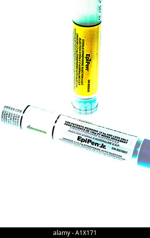 Les auto-injecteurs Epipen. Banque D'Images
