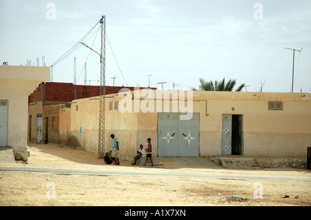 Dans les bâtiments de la ville de Nefta en Tunisie Banque D'Images