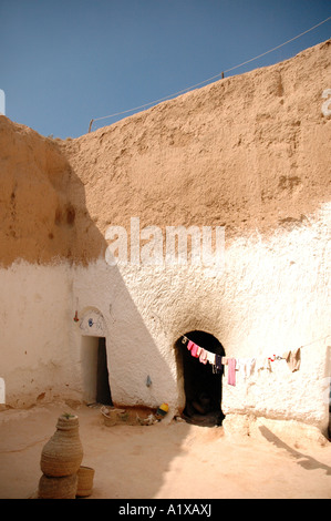 L'intérieur de la maison près de troglodytes Matmata ville de Tunisie Banque D'Images