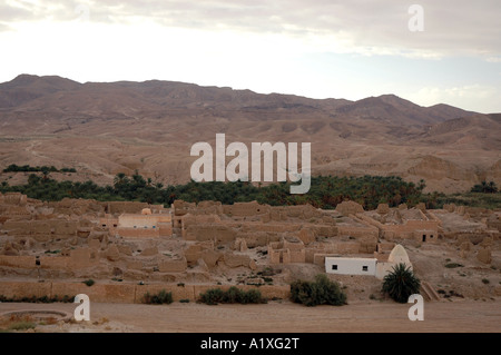 Ruines de l'ancien village de Tamerza Tunisie Banque D'Images