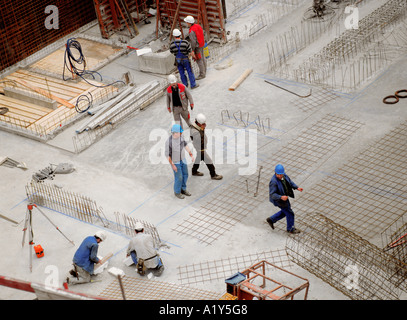 Vue aérienne du site de construction, la Défense, Paris. Banque D'Images