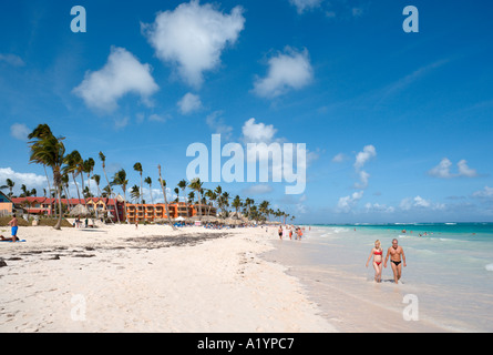 Bavaro Beach, près de centre, Bavaro, Punta Cana, République dominicaine, la Côte Est Banque D'Images