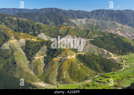 Près de la forêt Marlborough Korimiko ile sud Nouvelle Zelande aerial Banque D'Images