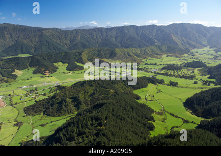 Korimiko terre agricole ile sud Nouvelle Zelande Marlborough aerial Banque D'Images