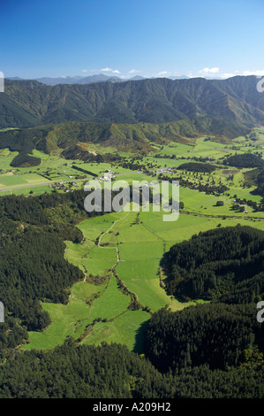 Korimiko terre agricole ile sud Nouvelle Zelande Marlborough aerial Banque D'Images