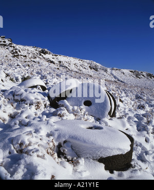 Meules abandonnées sous Stanage Edge Derbyshire Peak District National Park Banque D'Images