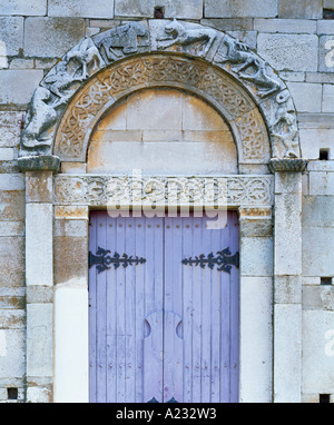 Porte de l'église Santa Maria Assunta, communément connu sous le nom de la Canonica, près de Bastia, Haute Corse, Corse, France Banque D'Images