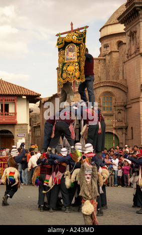 Célébrations traditionnelles Corpus Christi Cuzco, Pérou Banque D'Images