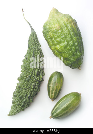 Lime kaffir petit tindora cucmber indiennes KERALA KARELA Melon amer Banque D'Images