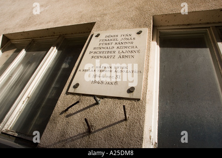 Un bâtiment impliqué dans l'Holocauste à Budapest, Hongrie Banque D'Images