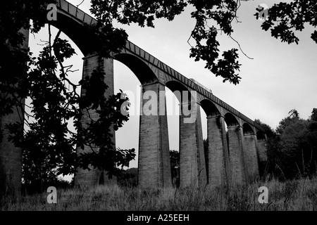 La traversée en bateau étroit Thomas Telford Telford's-canal de Pontcysyllte llangollen North Wales UK Banque D'Images