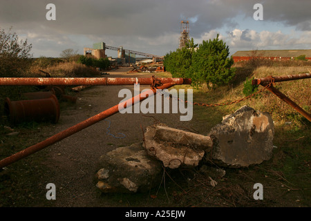 Vue sur le Sud Crofty tin mine extérieure Cornwall UK Banque D'Images