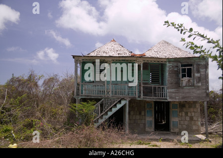 Une vieille maison vide Nevis Banque D'Images