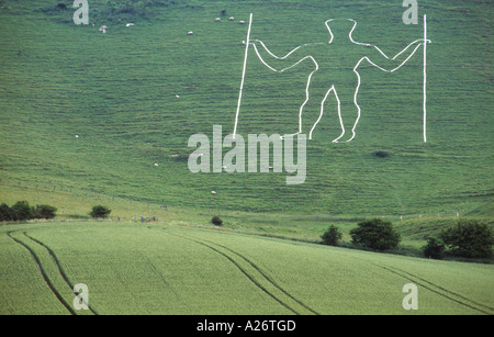 Le Long Man de Wilmington East Sussex England Banque D'Images