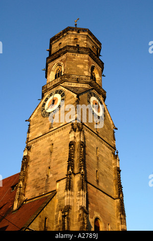 Flèche de la collégiale (Schwanenburg) Stuttgart, Bade-Wurtemberg, Allemagne Banque D'Images