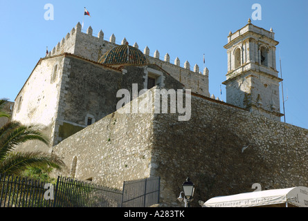 Les murs de la ville de Peñiscola Comunitat Cataluña Costa del Azahar España Espagne Espagnol Iberia Espagne Europe Banque D'Images