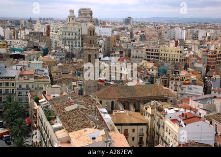 Vue panoramique sur Valence Comunidad Valenciana Comunitat Micalet Miguelete Costa del Azahar España Espagne Espagnol Iberia Europe Banque D'Images