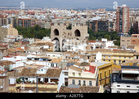 Vue panoramique sur Valence Comunidad Valenciana Comunitat Micalet Miguelete Costa del Azahar España Espagne Espagnol Iberia Europe Banque D'Images