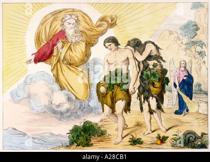 Adam et Eve Quitter Eden Banque D'Images