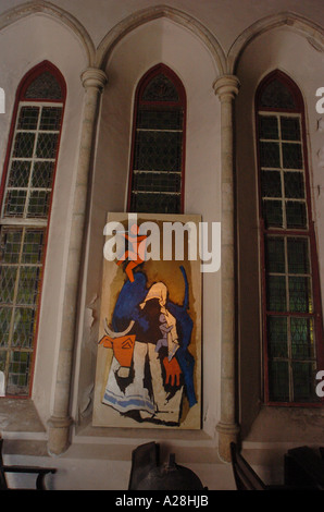 Peinture par Mère Teresa M F Hussain à afficher dans une église afghane à Mumbai Maharashtra Inde Banque D'Images