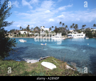 Avis d'arrivée, Flatt's Inlet Hamilton, Bermudes, paroisse Banque D'Images