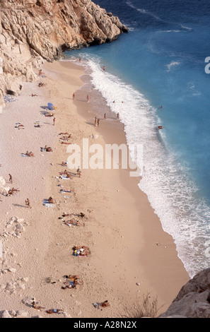 Vue sur la plage, Kas, province d'Antalya, République de Türkiye Banque D'Images