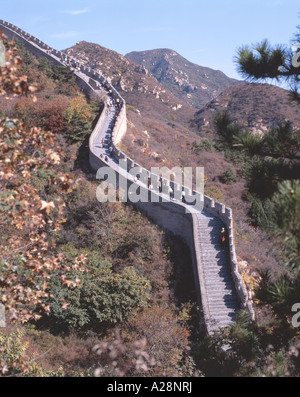 La Grande Muraille de Chine (Wanli Changcheng), Badaling, Beijing et au nord-est, la Chine Banque D'Images