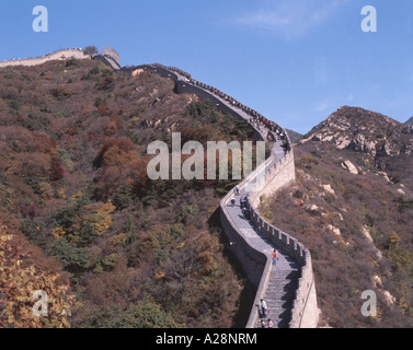 La Grande Muraille de Chine (Wanli Changcheng), Badaling, Beijing et au nord-est, la Chine Banque D'Images