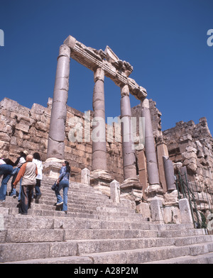 Temple de Jupiter, l'entrée des propylées, Baalbeck, Bekaa, République du Liban Banque D'Images