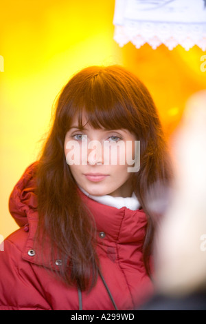 Belle jeune fille russe photographiée à l'hiver russe Festival à Londres - Jan 14th, 2006 Banque D'Images