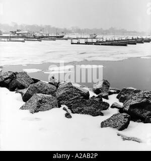 Sault Ste. Marie en hiver Banque D'Images