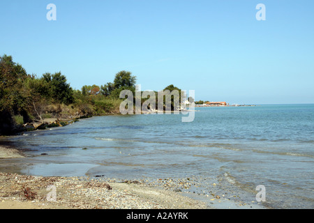 La plage de Roda. Au nord de Corfou. L'île Ionienne grecque. L'EUROPE Banque D'Images