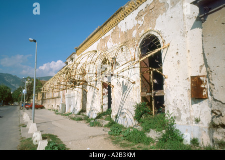 Les bâtiments détruits à Mostar, en Bosnie. Banque D'Images