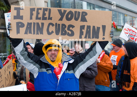 Protestation des fans des Lions de Detroit perdre Notice Banque D'Images