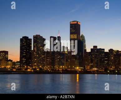 Horizon de Chicago avec le lac Michigan, USA Banque D'Images
