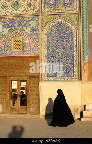 Décorations de la mosquée Sheikh Lotf Allah, Ispahan, Iran Banque D'Images