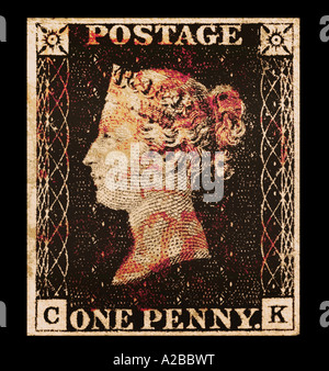 Penny Black Stamp 1840 Banque D'Images