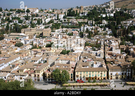 Vue panoramique sur Grenade Andalousie Andalucía España Espagne Iberia Europe Banque D'Images