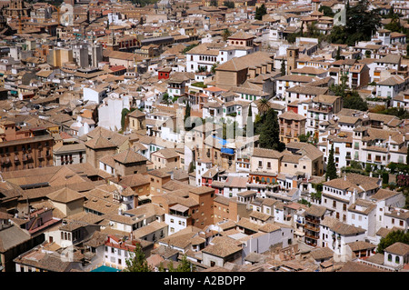 Vue panoramique sur Grenade Andalousie Andalucía España Espagne Iberia Europe Banque D'Images