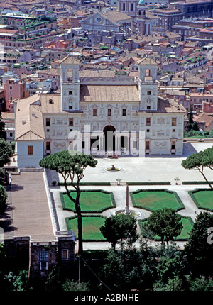 Villa Medici dans le parc Borghese en Italie, la capitale de Rome comme vu de l'air Banque D'Images