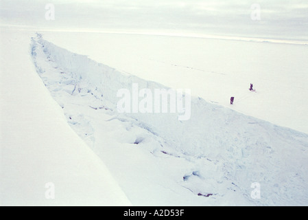 Fissure dans la plate-forme glaciaire Larsen B Antarctique Banque D'Images