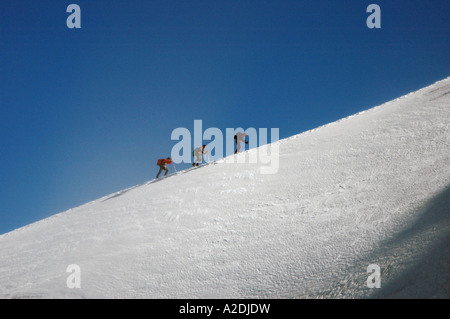 Réalisation, alpinistes au Mont Blanc Banque D'Images