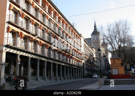 La place principale Zocodover à Tolède en Espagne. Banque D'Images