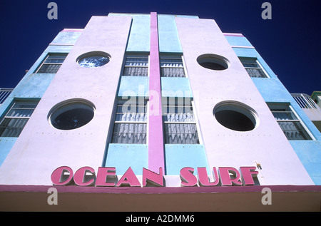 Couleur Ocean Surf Hotel art déco à South Beach Miami , façade Banque D'Images