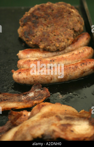 Bacon saucisses et hamburgers de Chez Organics ferme Vendredi 16 Dimanche 17 East Midlands Festival des aliments et boissons Banque D'Images