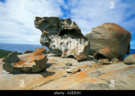 Les Remarkable Rocks un visiteur populaires vue dans le parc national de Flinders Chase sur Kangaroo Island Australie du Sud Banque D'Images